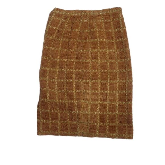 VINTAGE 60s set marigold chenille and metallic gold skirt suit S‎ - Picture 3 of 14